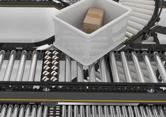 Conveyor roller in use