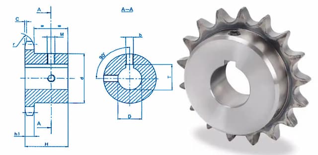Design features of a finished sprocket