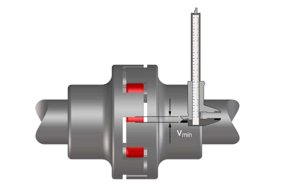 Elastic Element Wear Check – the Distance of the Spur Teeth Measurement