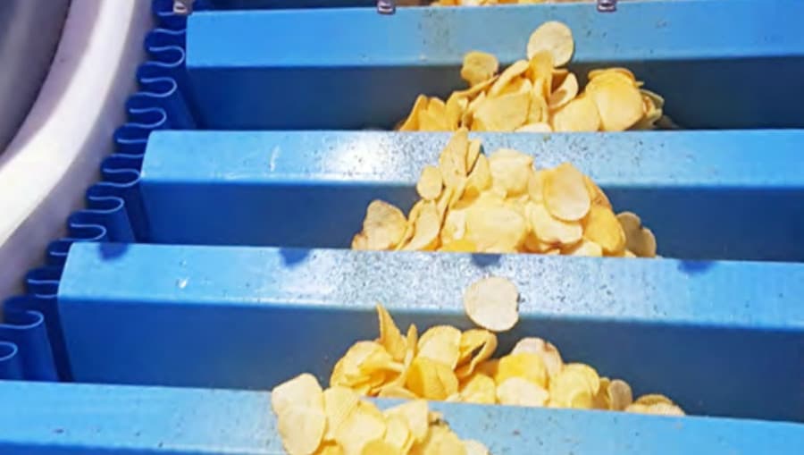 Example of a Conveyor Equipped with Both Sidewalls and Transverse Cleats