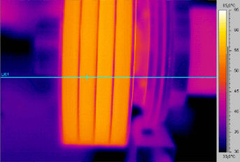 Belt temperature – VTP pulley after approx. 2 hours of operation