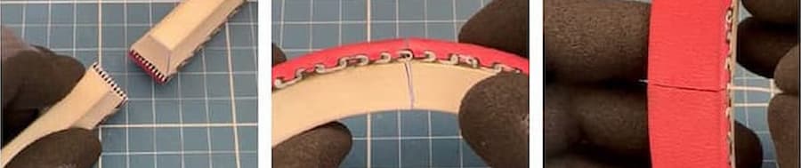 Align the spirals of both fresh ends and assemble them. Finally, secure the joint by inserting the pin.