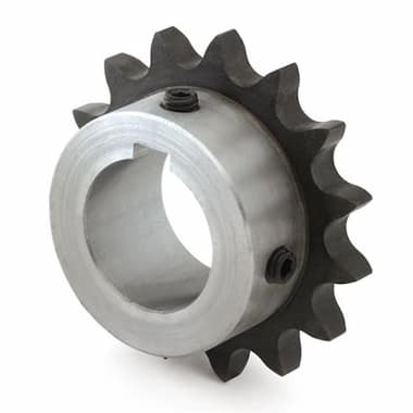 16B-1-22-NKZ/D30 (1” × 17.02 mm) - 22 Teeth, with Hub, Hardened Teeth, 2 Screws, Bore 30H7, Keyway (Steel) – Illustrative Image