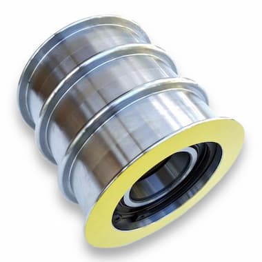F25x4x115 HL - Smooth (for CONTI POLYROPE, D = 115 mm, 2 × SKF 6210.2RS1 Bearings, Steel) – Illustrative Image